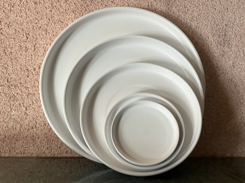 Woiida 6 inch Matte Wihte Ceramic Plant Saucer (2 Pack)-Ceramic Drainage Tray for Plant Pot - Image 3